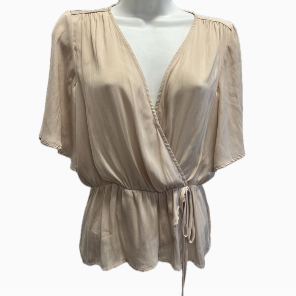 Elegant Cream Wrap Top